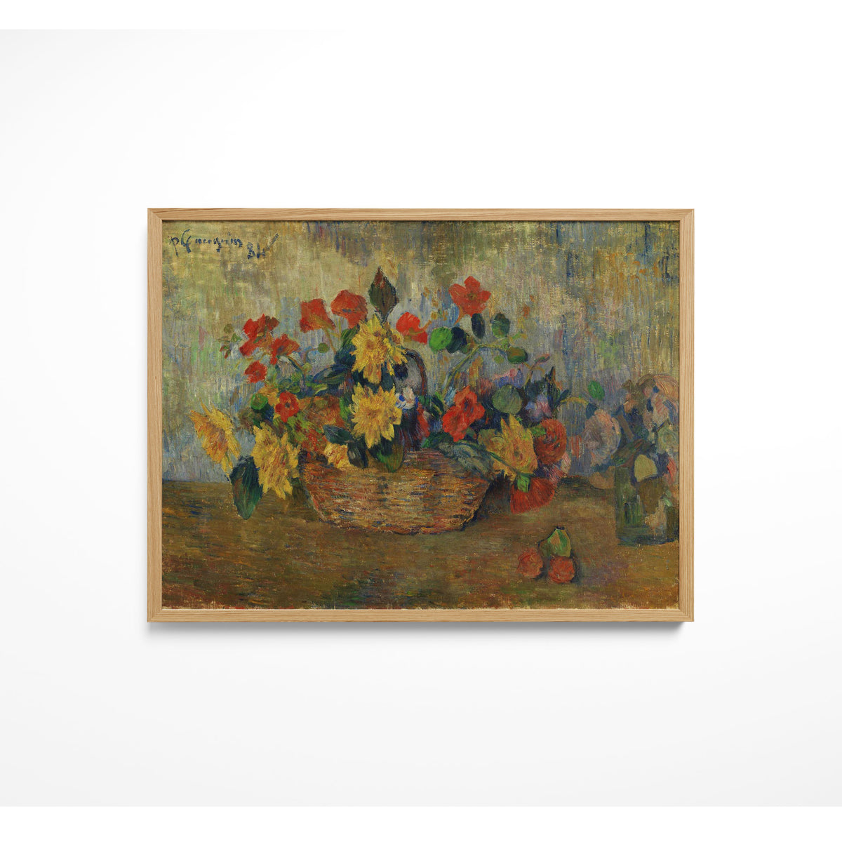 Basket of Nasturtiums and Dahlias 1884