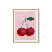 Red Cherries with a Green Leaf – image 2