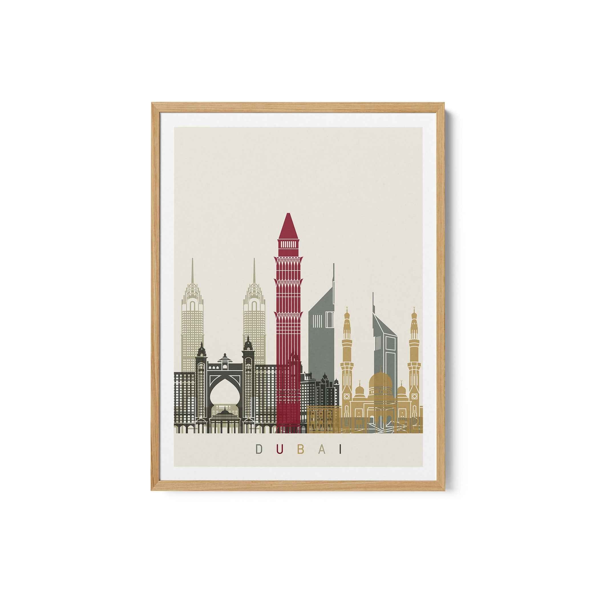 Skyline Dubai Travel Poster Print
