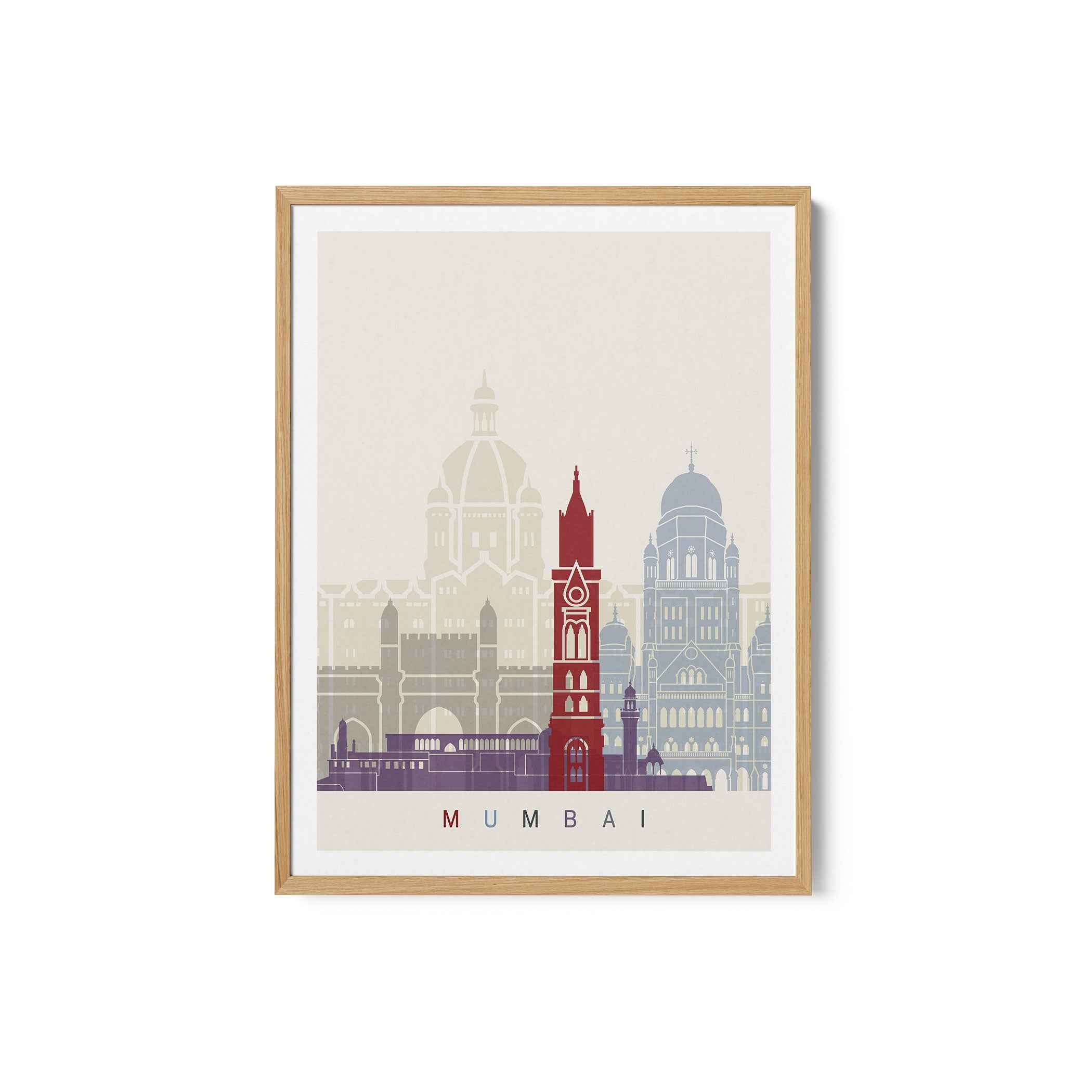 Skyline India Mumbai Travel Poster Print