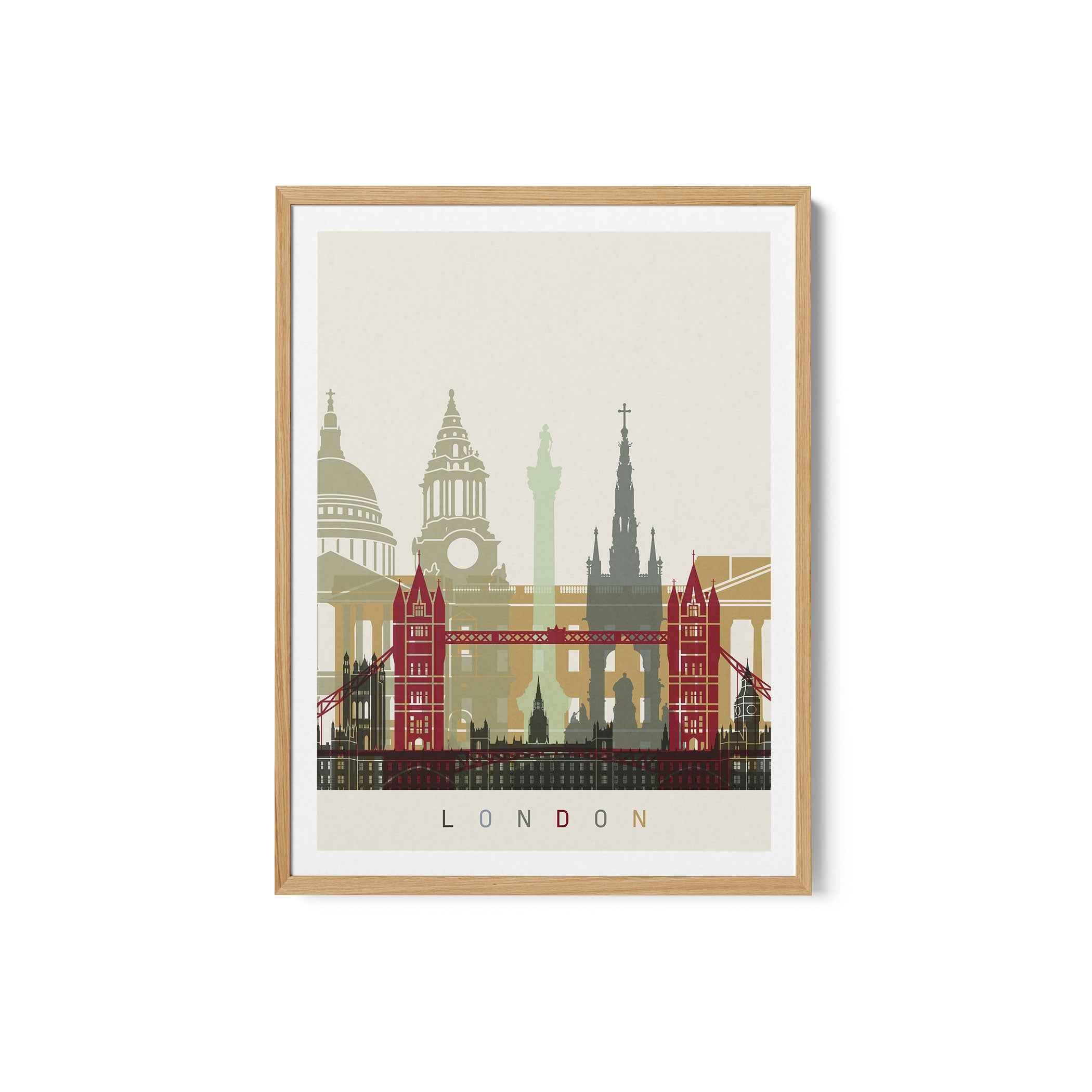 Skyline London Travel Poster Print