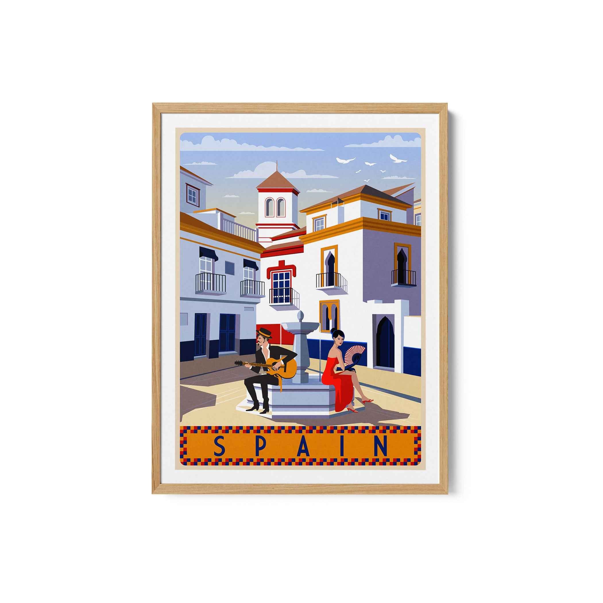Spain Travel Poster Vintage Travel Poster Print