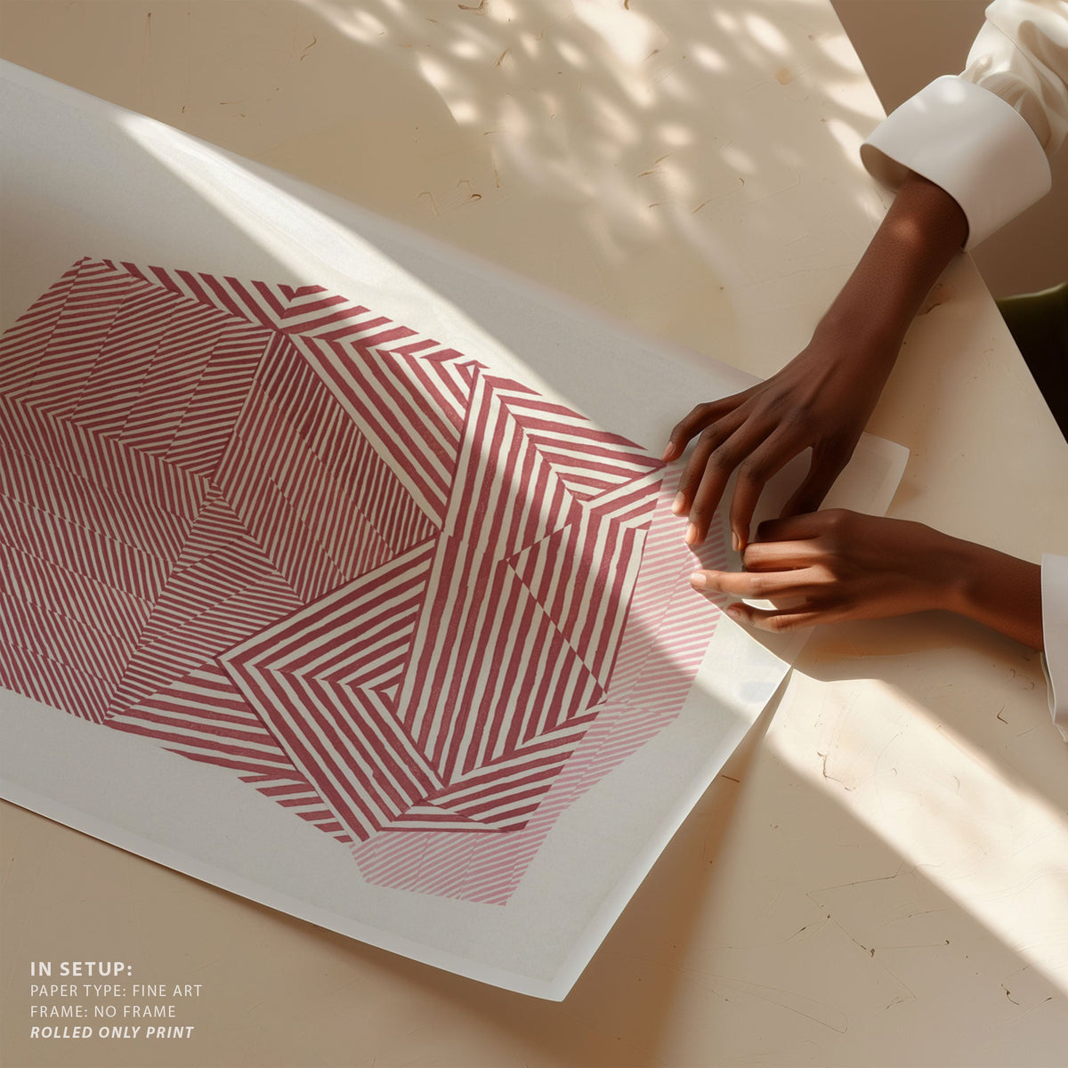 Striped geometric shape