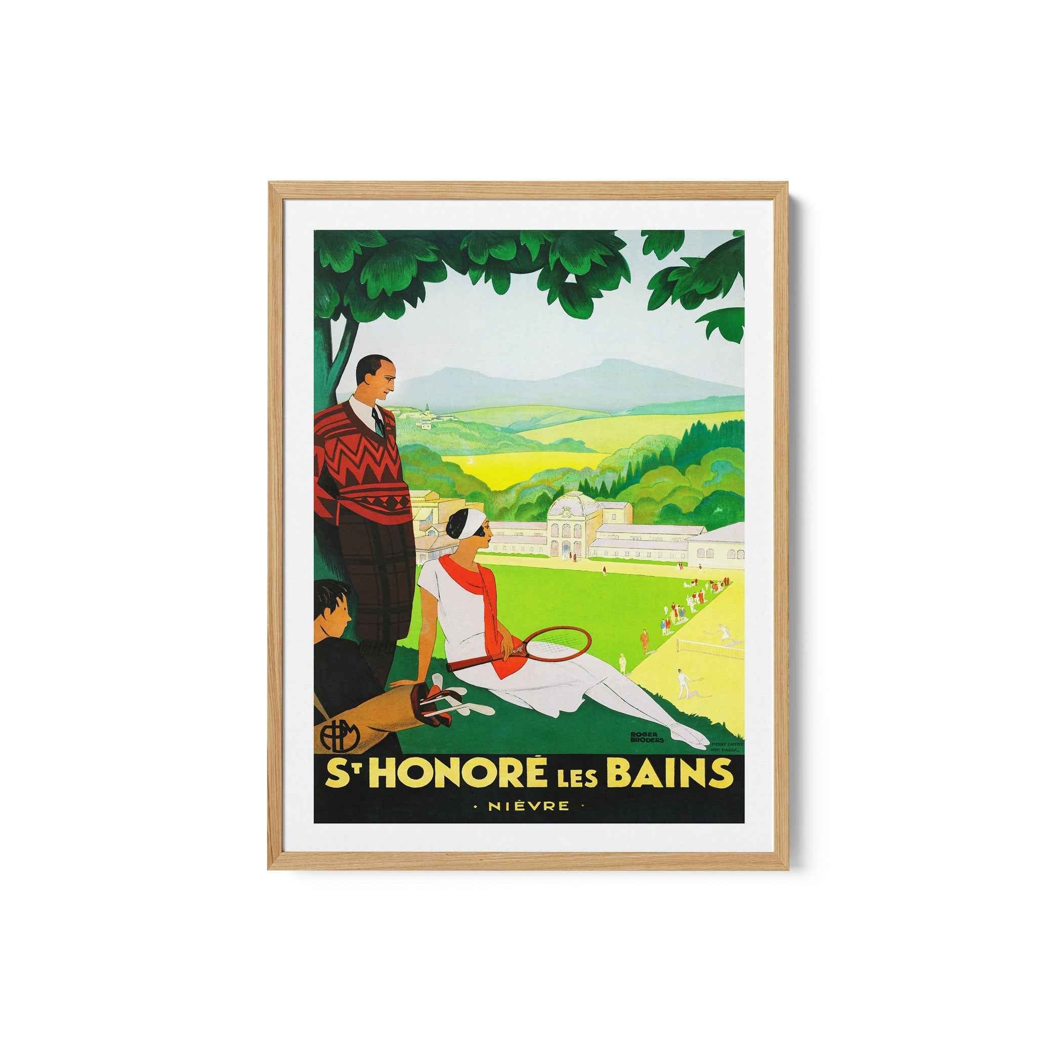 French Spa Retreat Travel Poster Print
