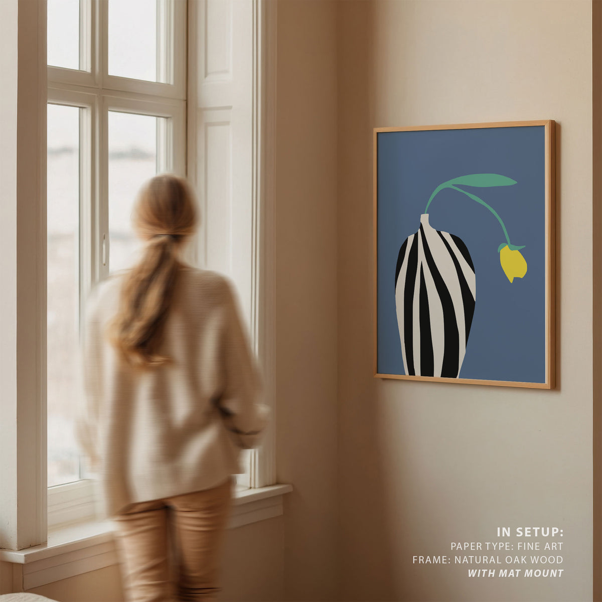 Tulip In Zebra Striped Vase