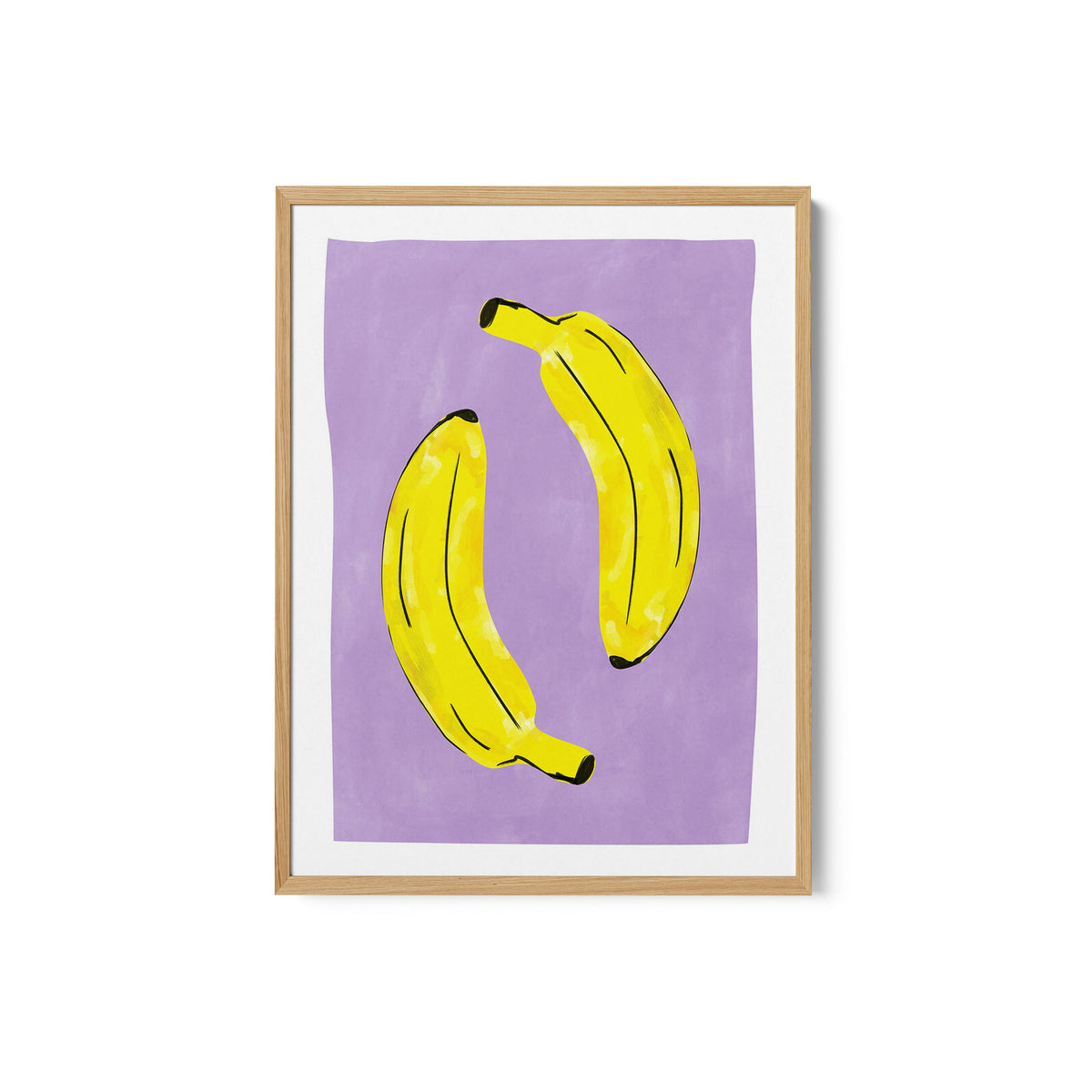 Two Vibrant Yellow Bananas