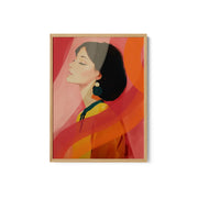 Portrait Orange – Japandi Abstract Woman Wall Art – image 2