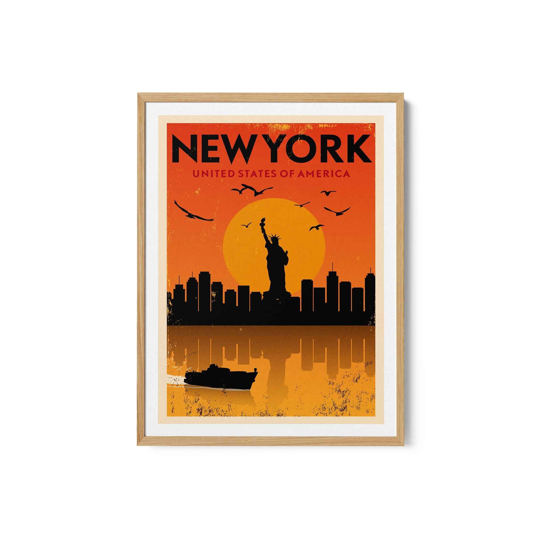 Vintage New York Travel Poster Print