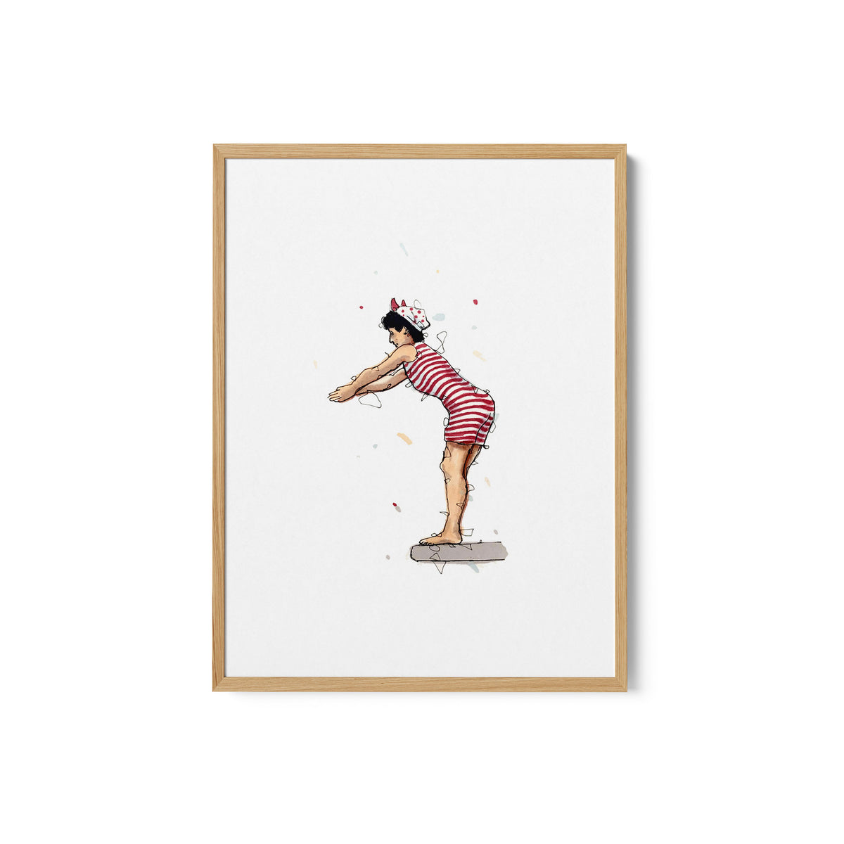 Vintage Style Woman Poised To Dive