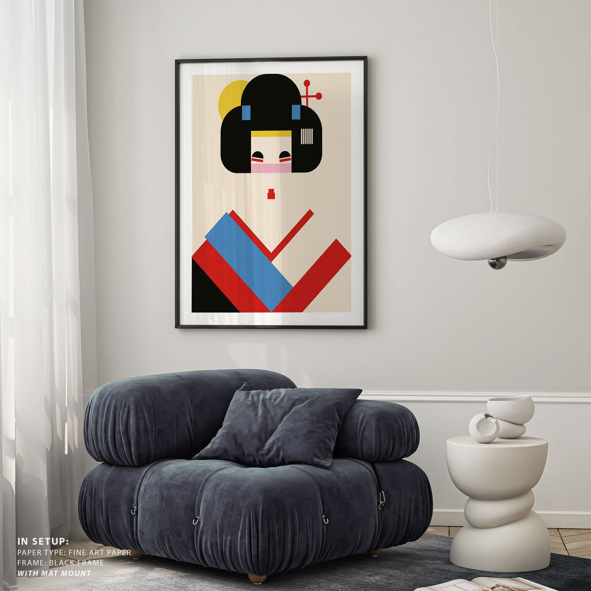Geisha Girl Geometric Illustration
