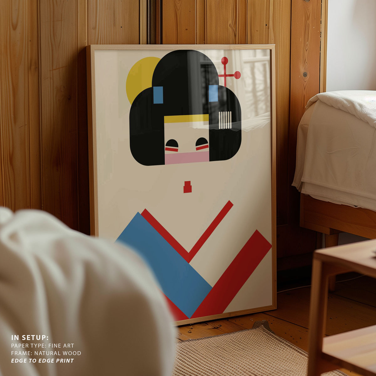 Geisha Girl Geometric Illustration