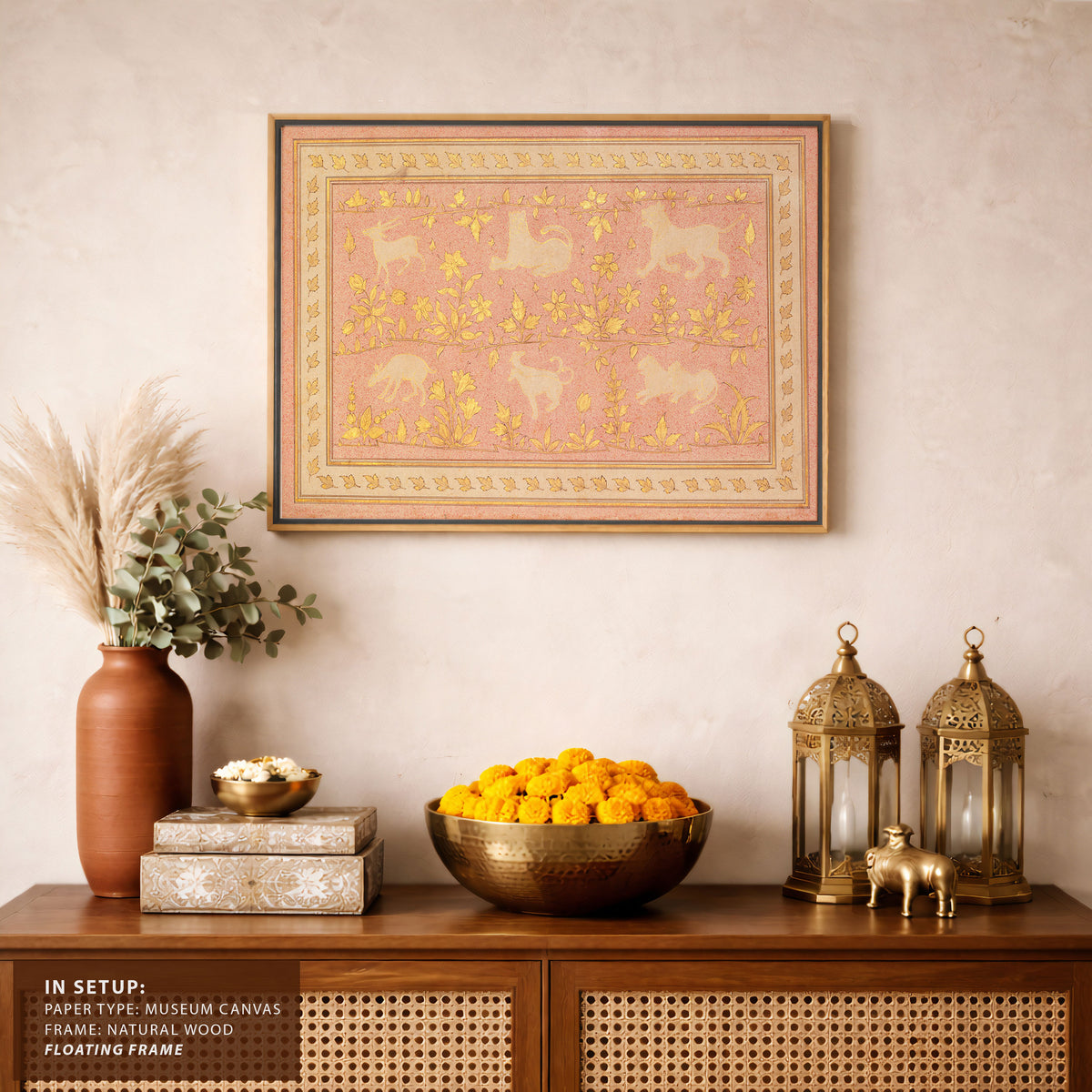 Antique Gold and Buff Pattern Tapestry