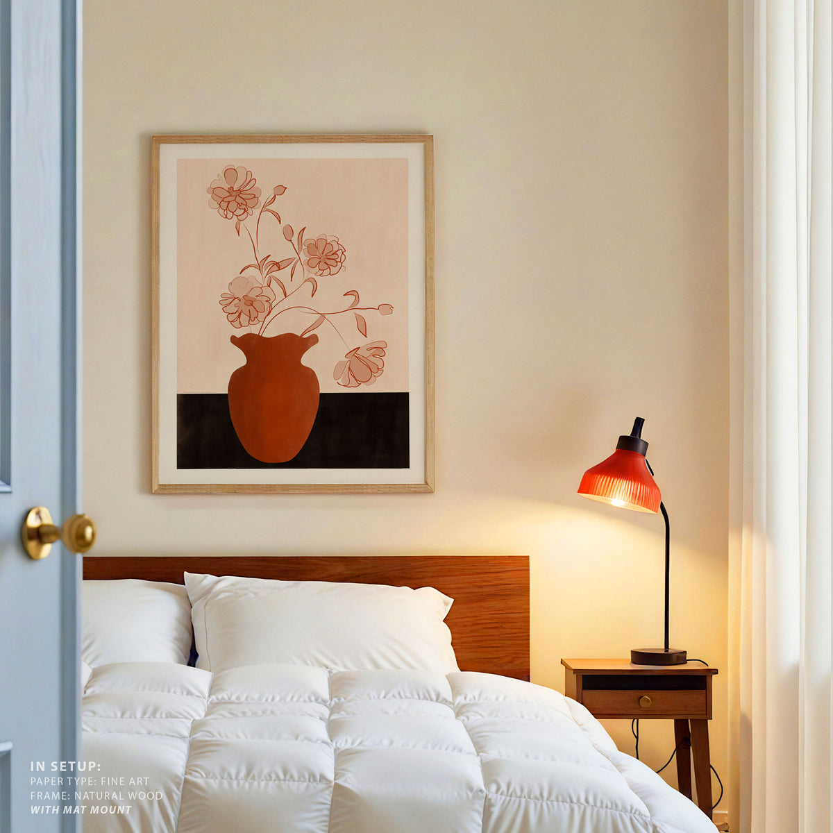 Terracotta Vase Floral Abstract Wall Art