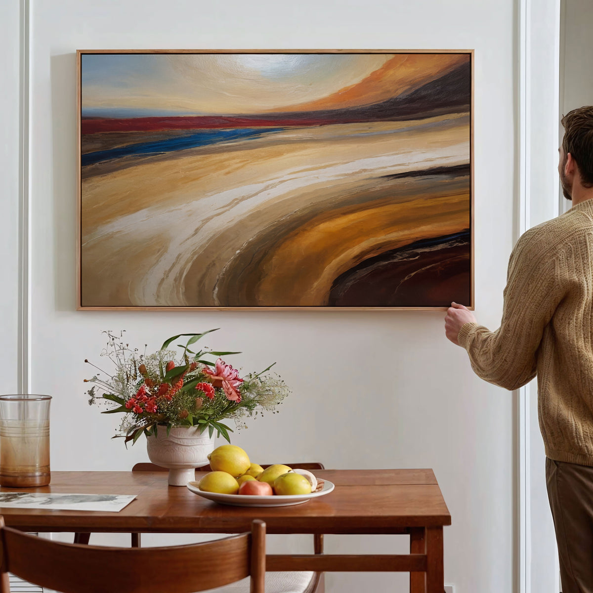 Sunset Over Rolling Sands Abstract Painting
