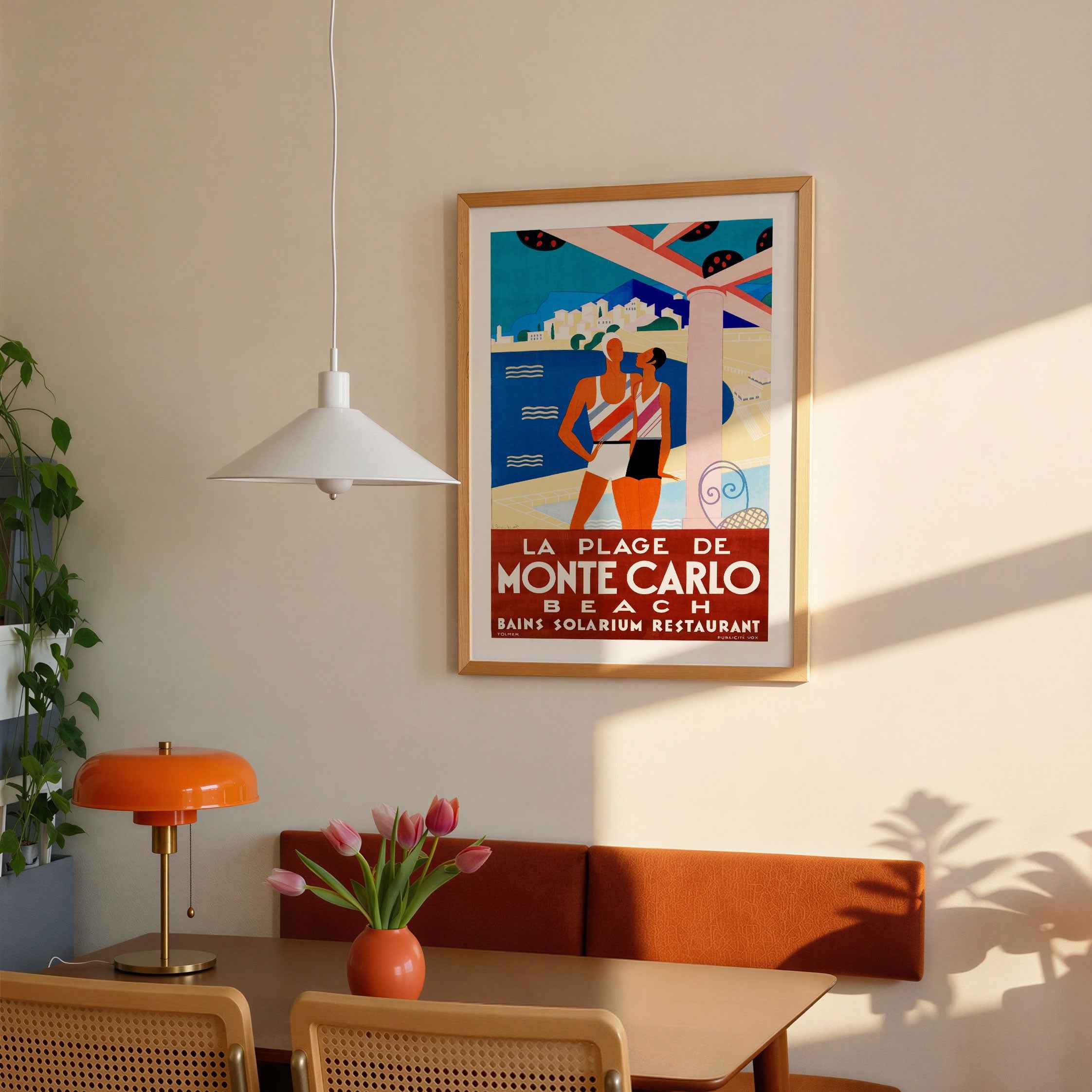 Monte Carlo Beach Travel Poster Print