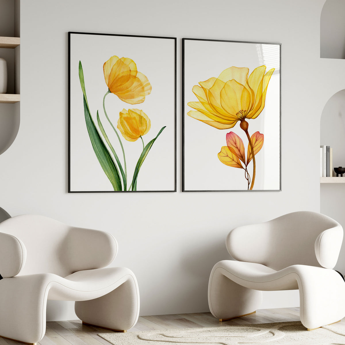 X-ray Art Yellow Tulips-Tile