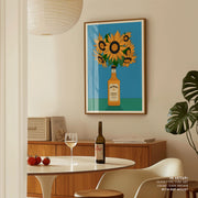 Sunflowers in Honey Whiskey Retro Illustration – image 4