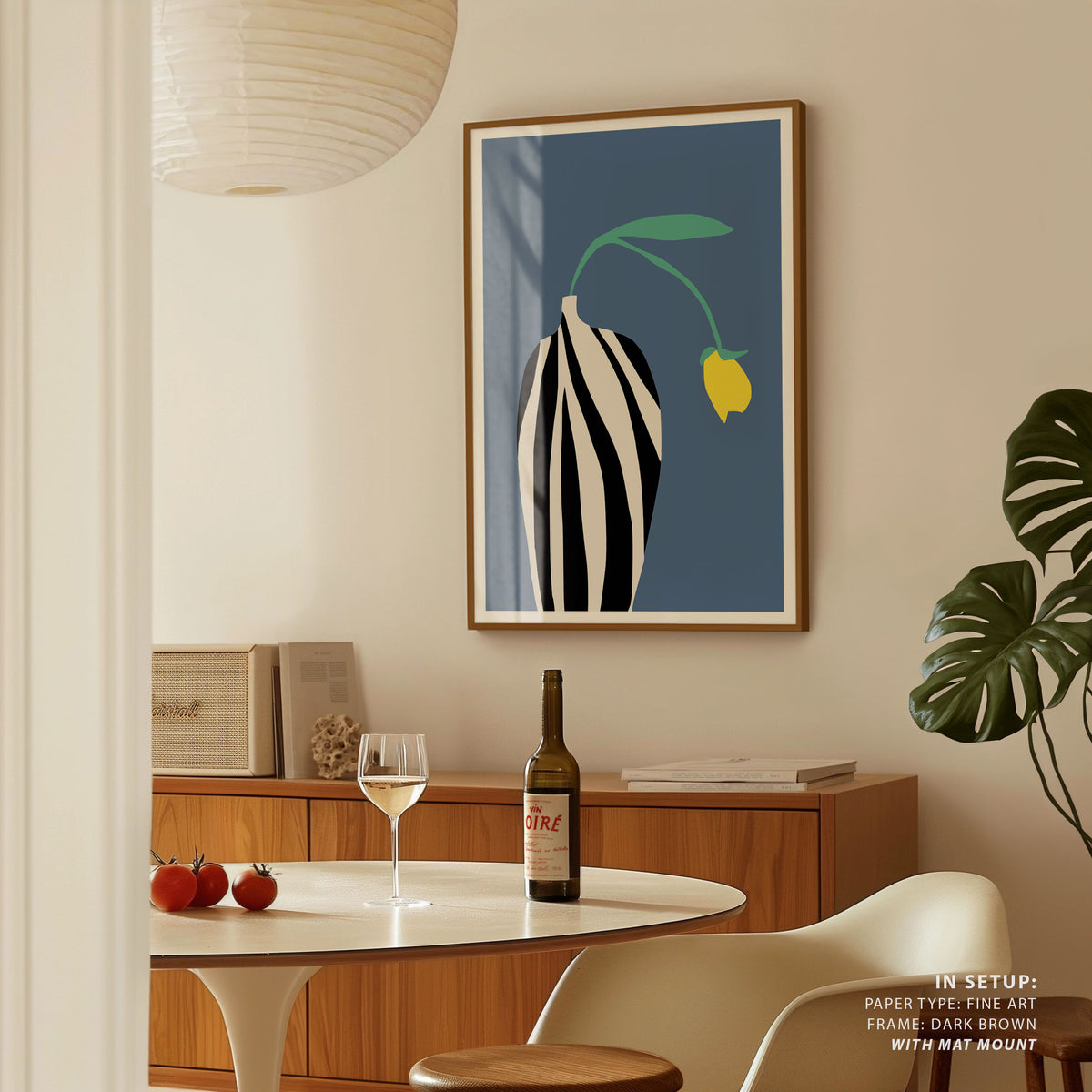 Tulip In Zebra Striped Vase