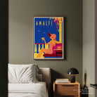 BW SEP Amalfi Travel Poster Print