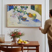 Flowers and a Bowl of Fruit on a Table – image 4