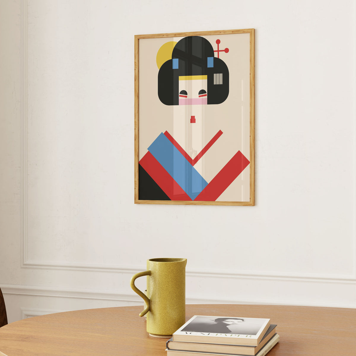 Geisha Girl Geometric Illustration