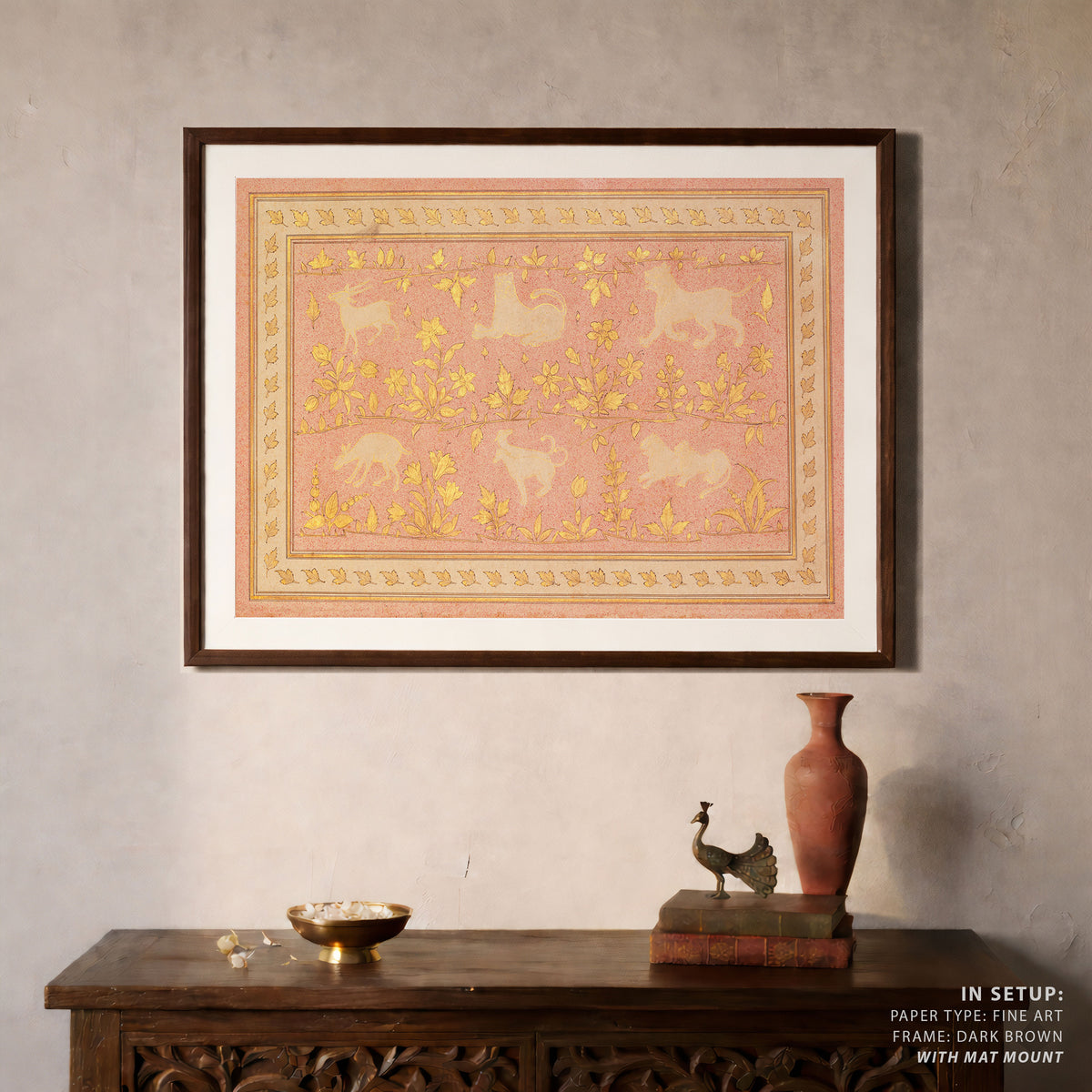 Antique Gold and Buff Pattern Tapestry