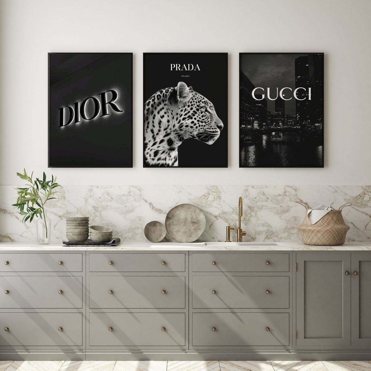 Luxury Fashion BW Poster