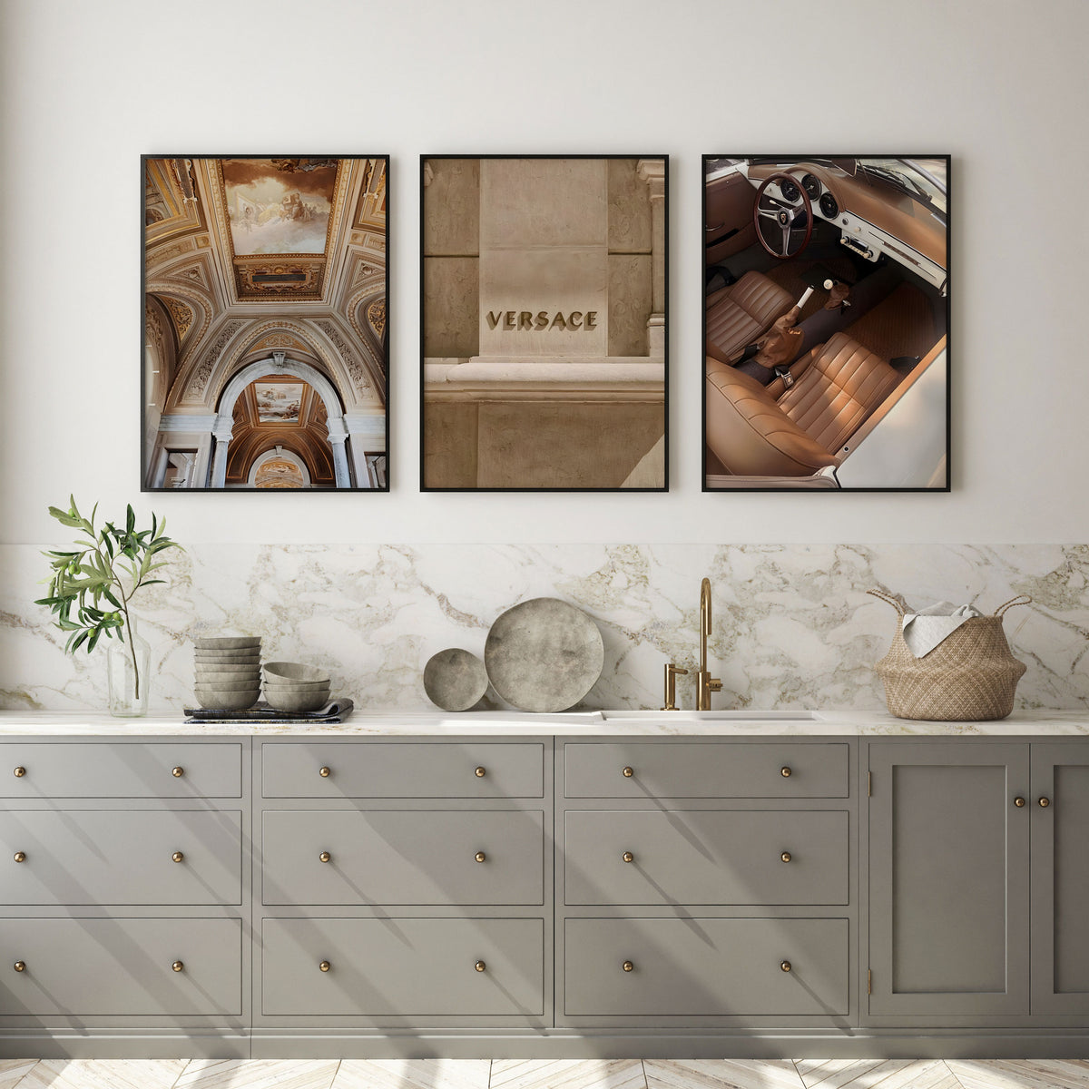 Luxury Fashion Beige Art 02 Set of 3