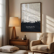 Skyline and City Map of London – image 4