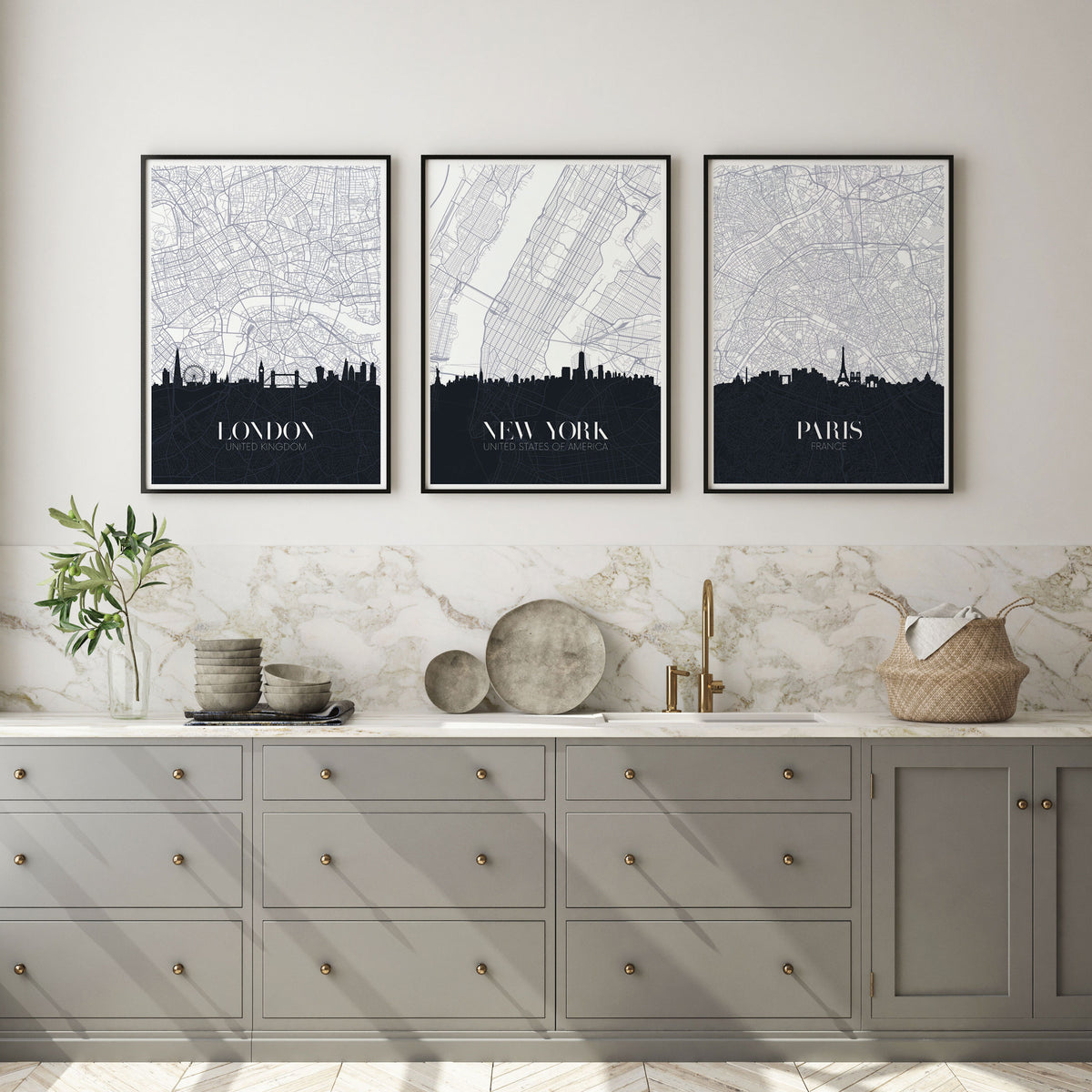 Skyline and City Map