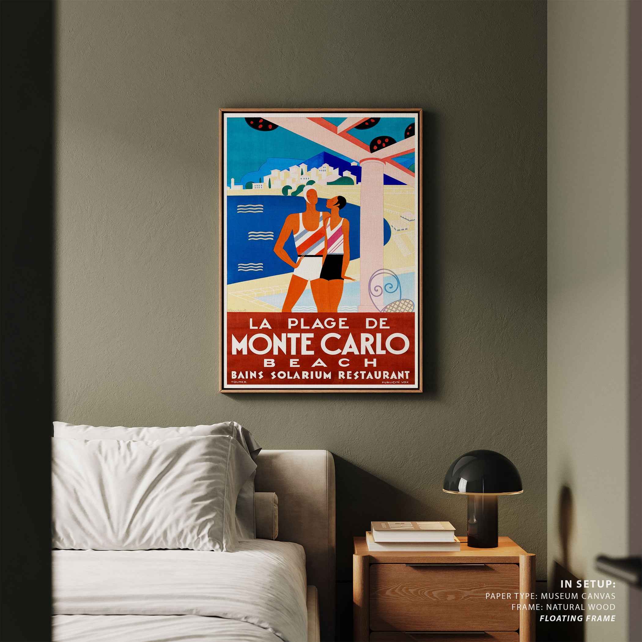 Monte Carlo Beach Travel Poster Print