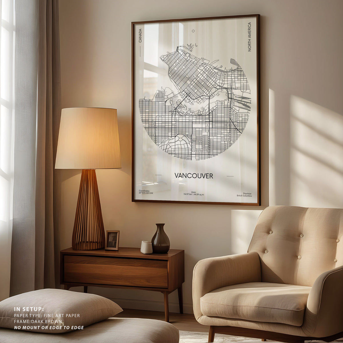 Travel Poster Urban Street Plan City Map of Vancouver