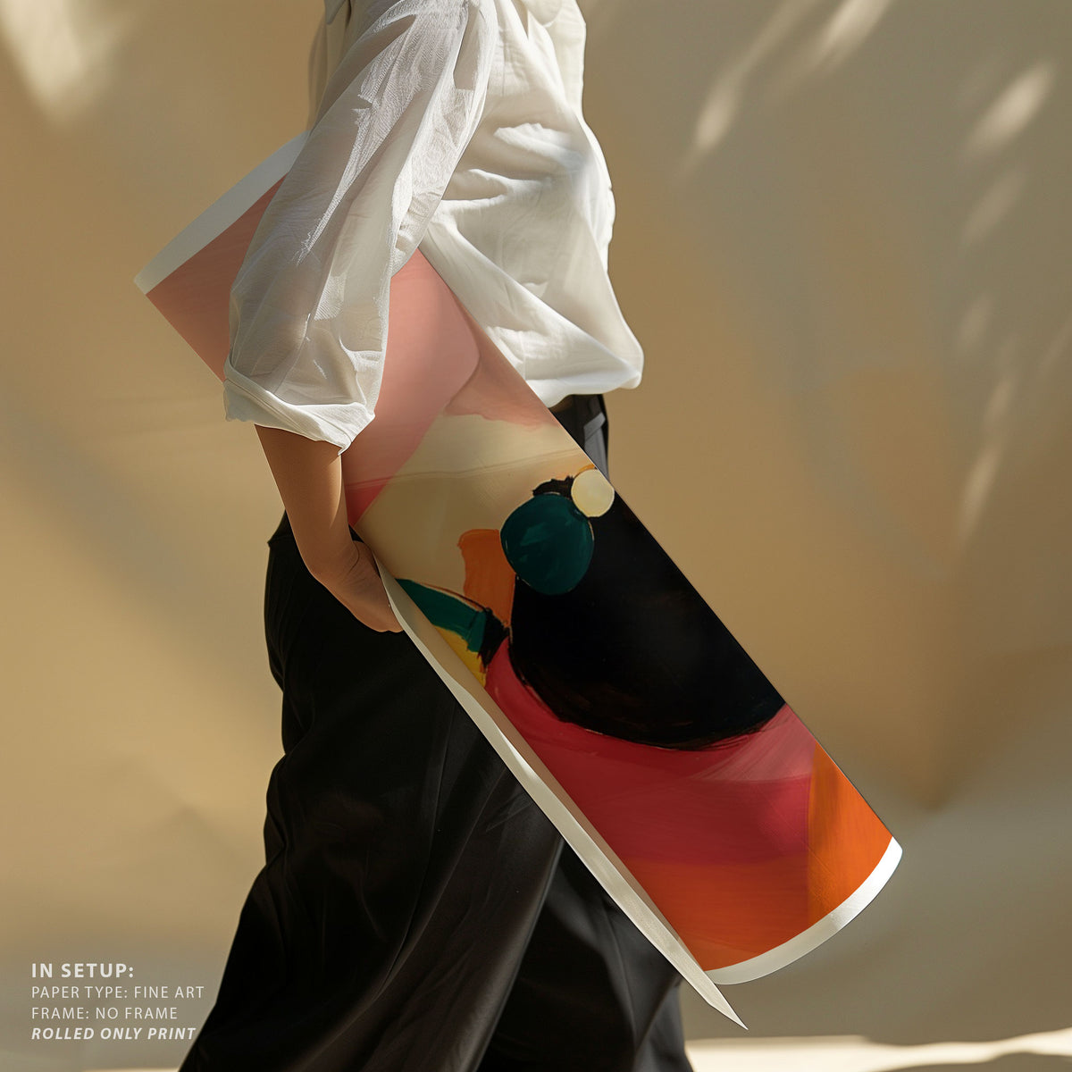 Portrait Orange – Japandi Abstract Woman Wall Art