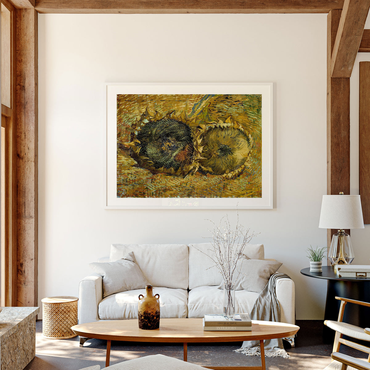 Still Life with Two Sunflowers