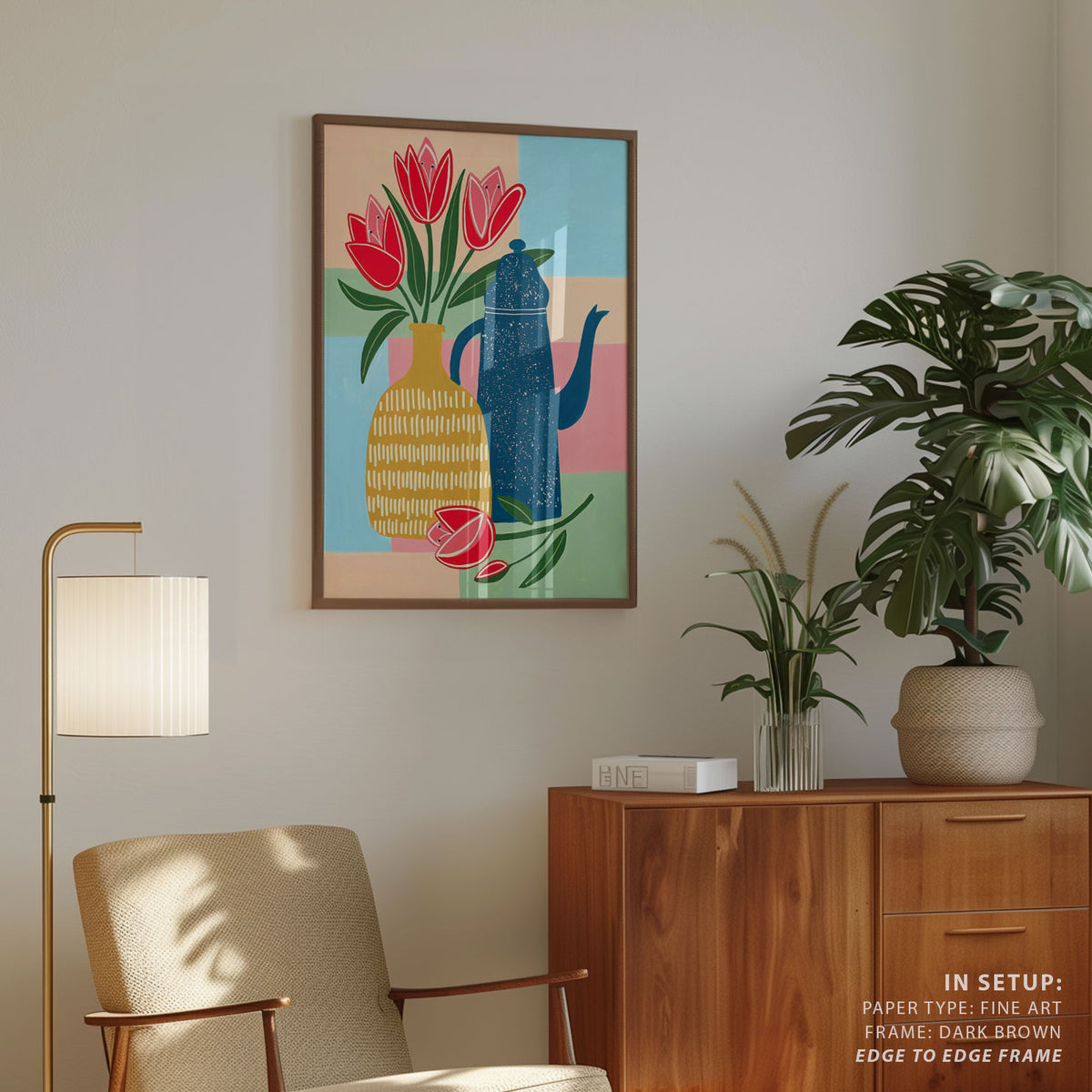 Vibrant Red Tulips In A Decorative Vase