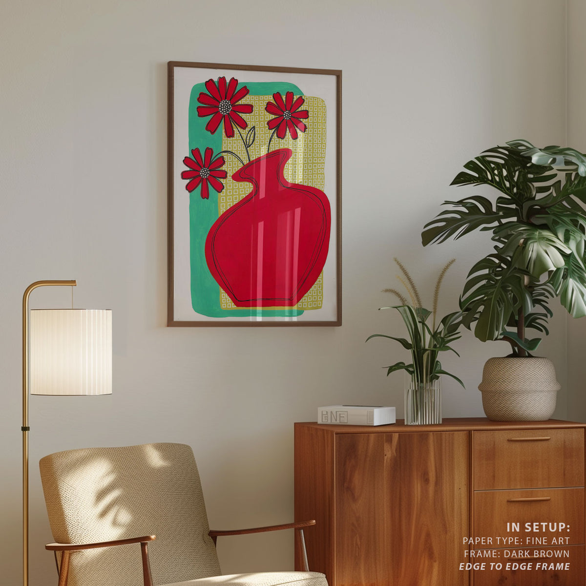 Vibrant Red Vase Blossoms