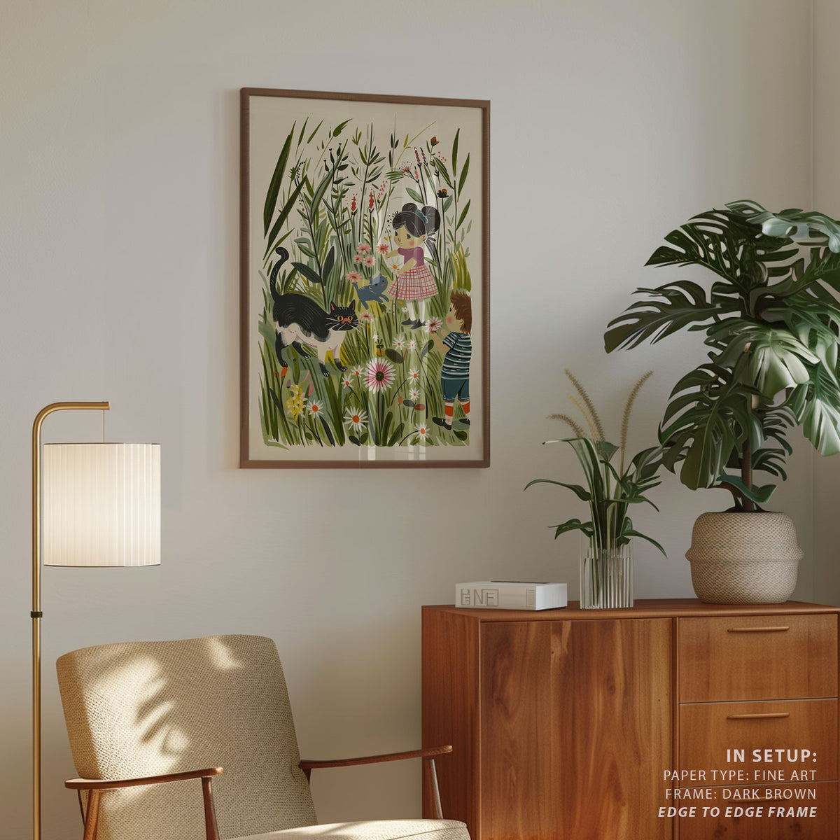 Vintage Kids and Cats Poster