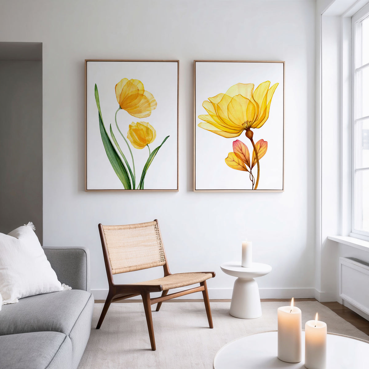 X-ray Art Yellow Tulips-Tile