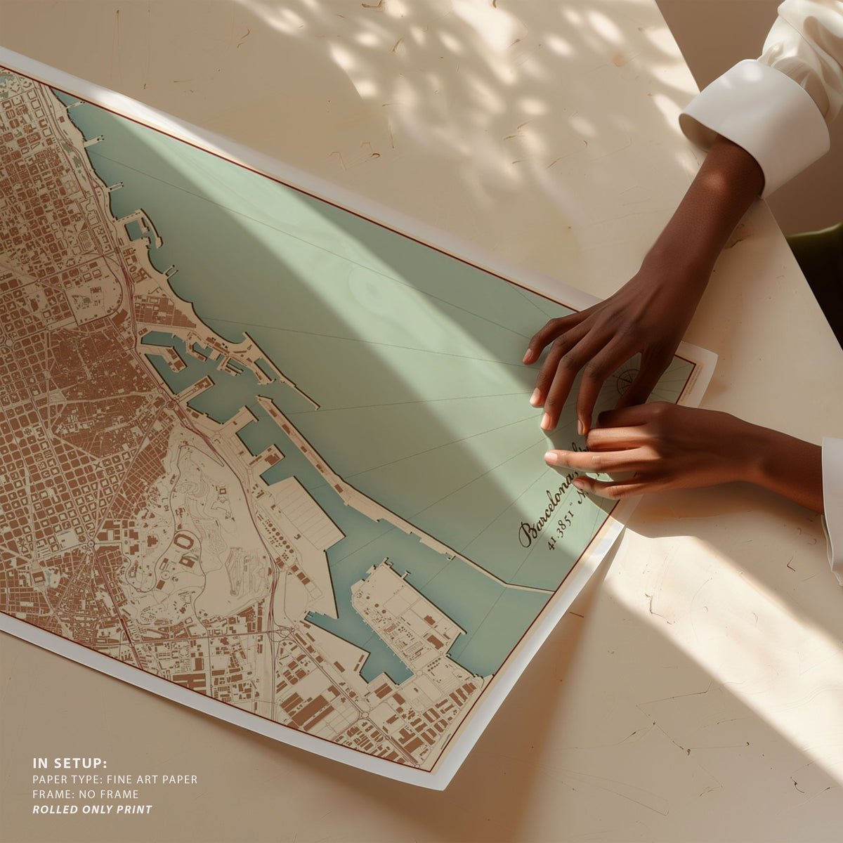 Barcelona Spain Vintage Map 07
