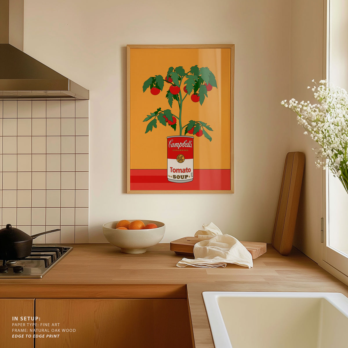 Campbells Soup Tomato Plant Retro Illustration
