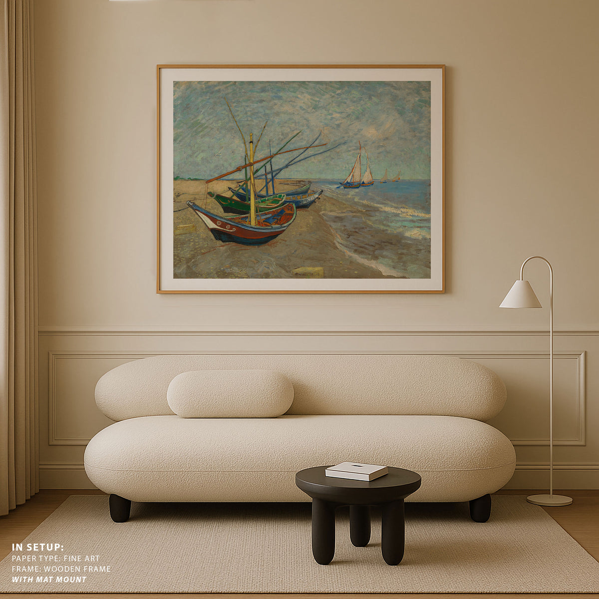 Fishing Boats on the Beach Van Gogh Painting