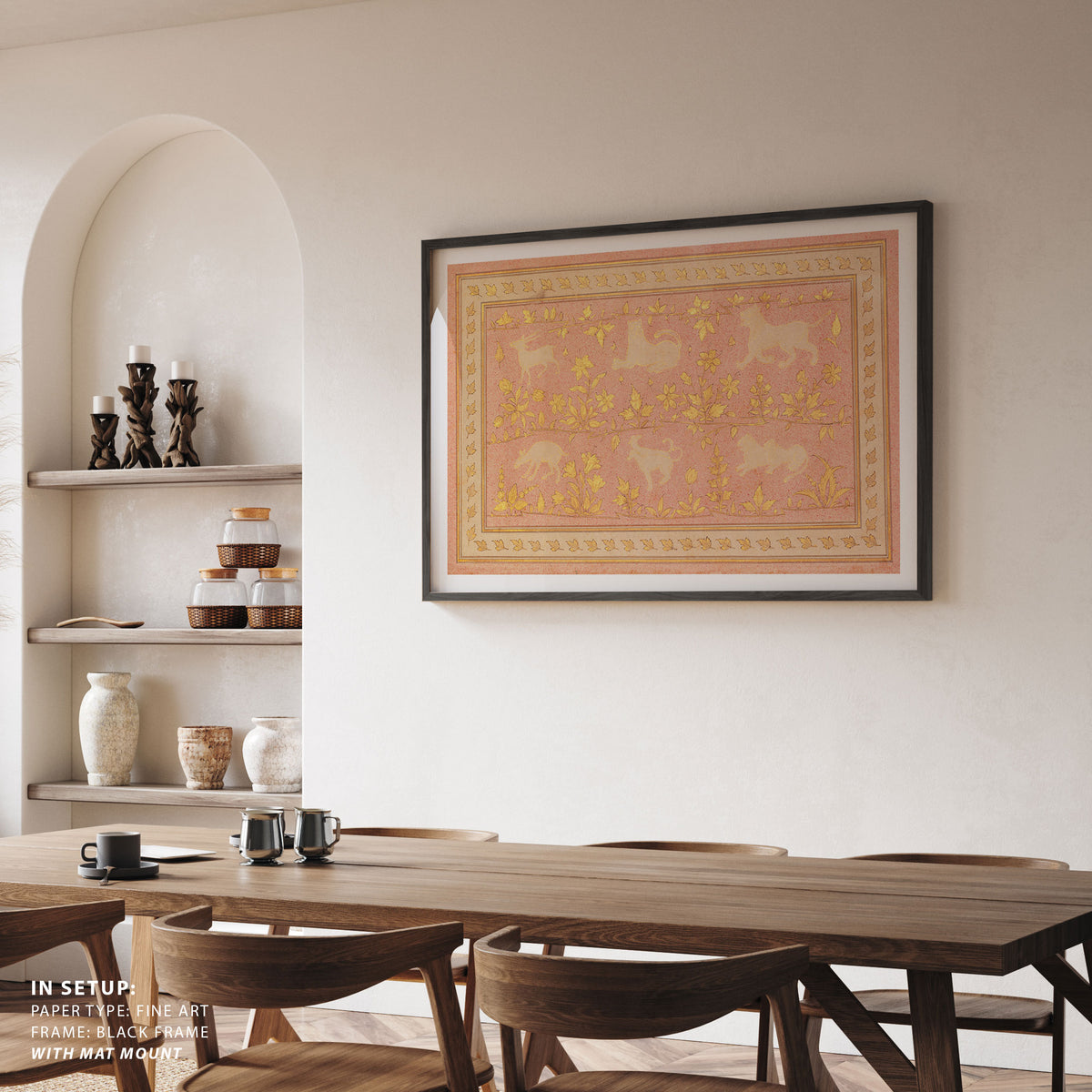 Antique Gold and Buff Pattern Tapestry