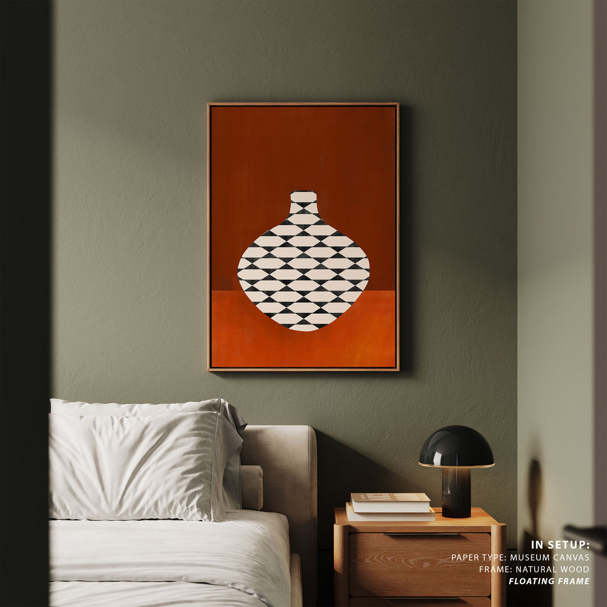 Checkered Vase in Terracotta