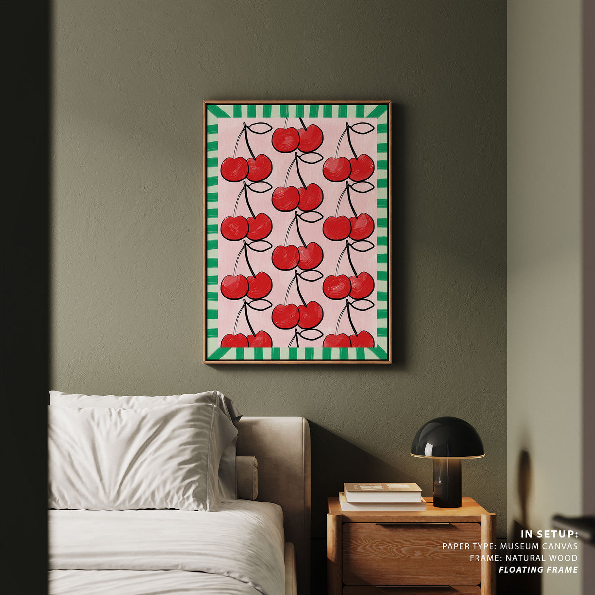 Red Cherries on a Pink