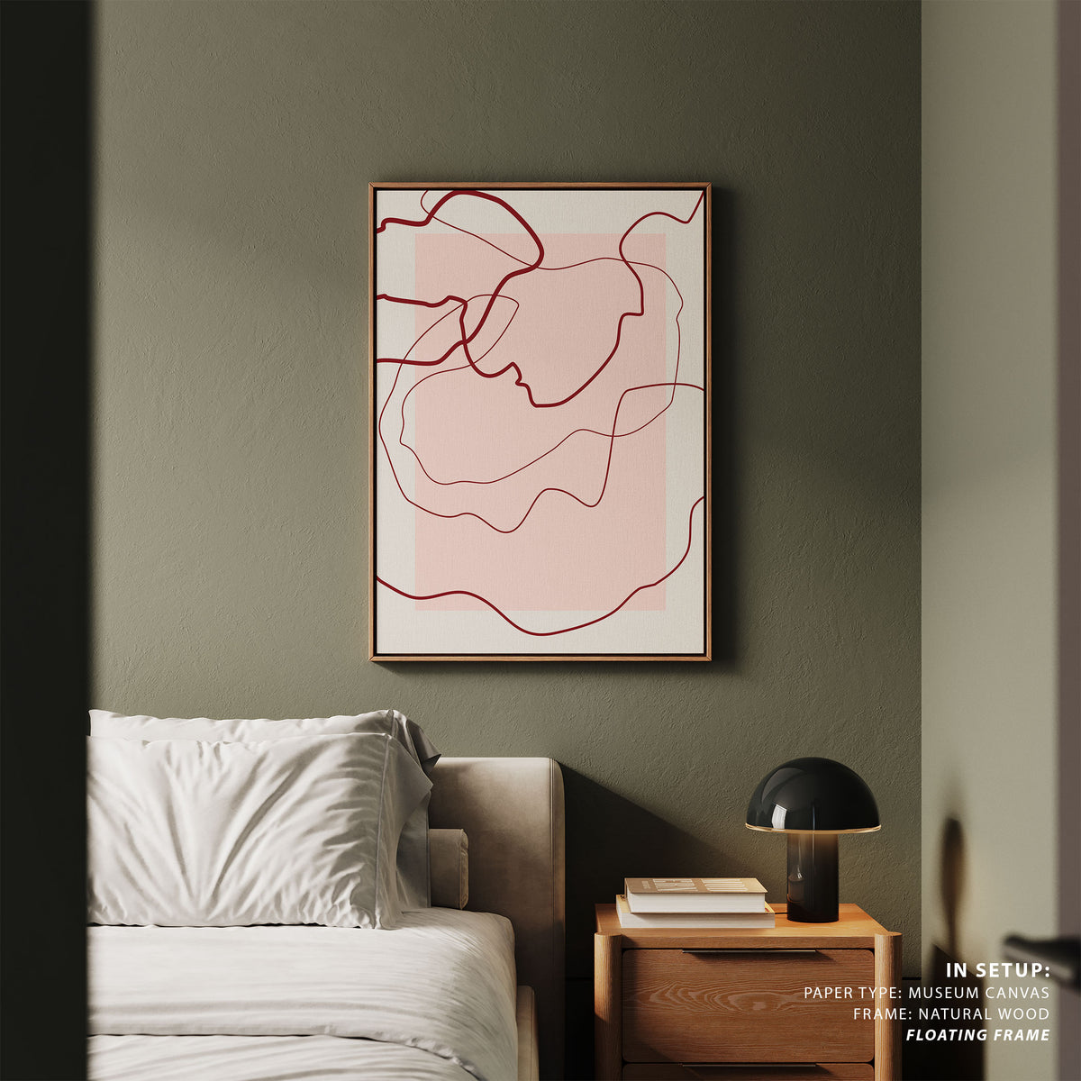 Red Lines Over A Soft Pink Square Background