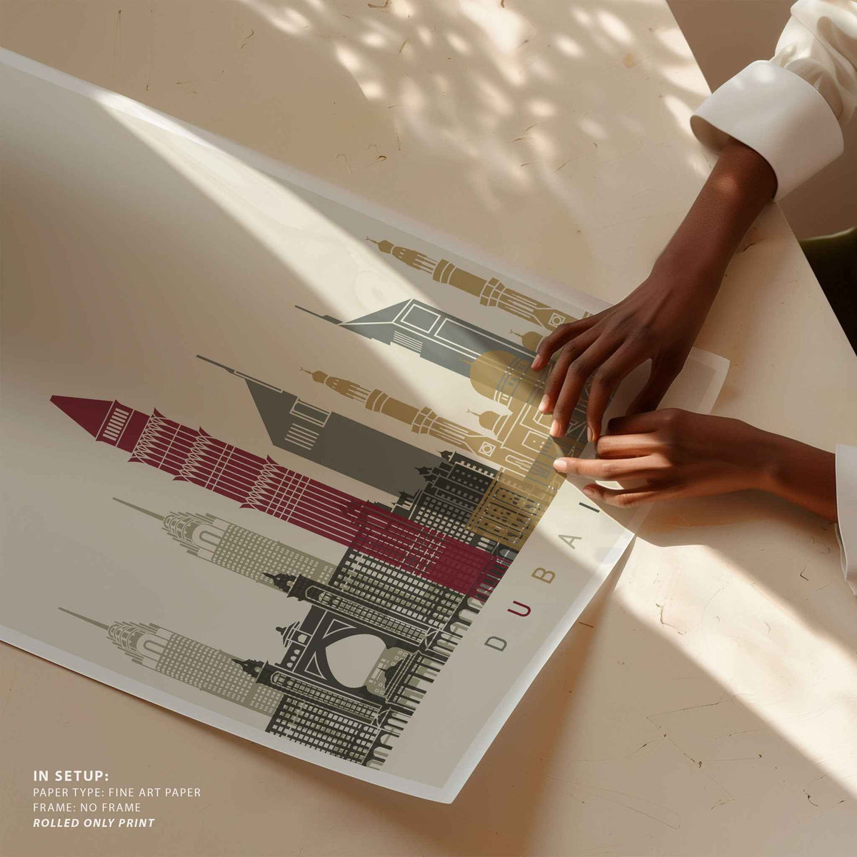 Skyline Dubai Travel Poster Print