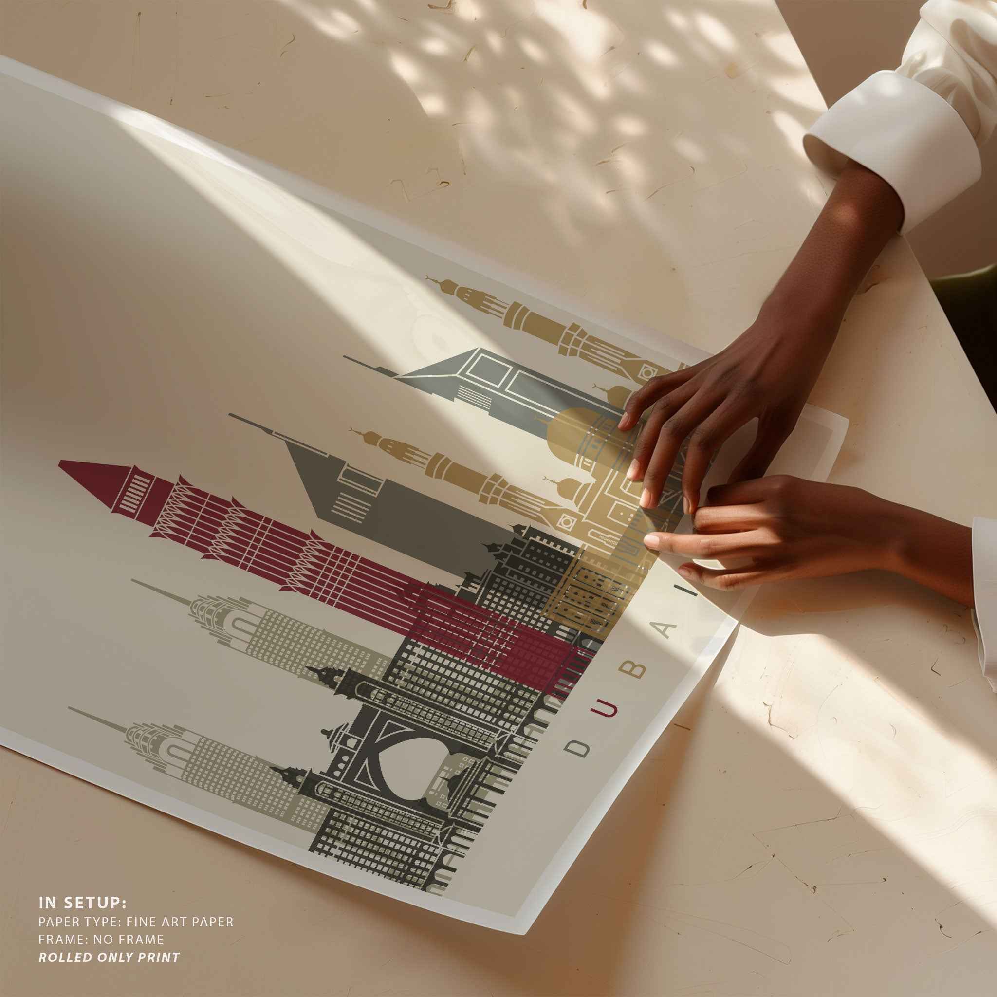 Skyline Dubai Travel Poster Print