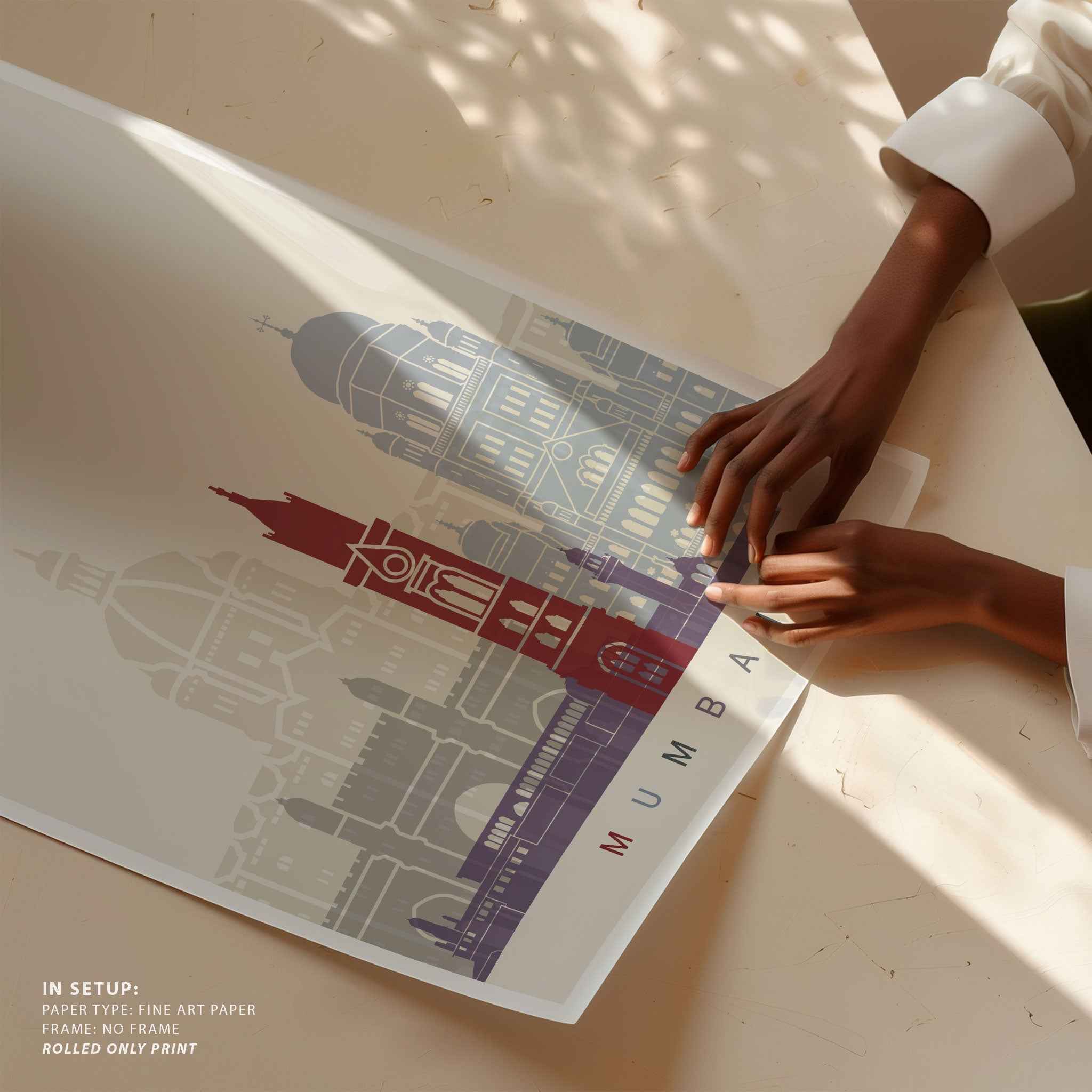 Skyline India Mumbai Travel Poster Print