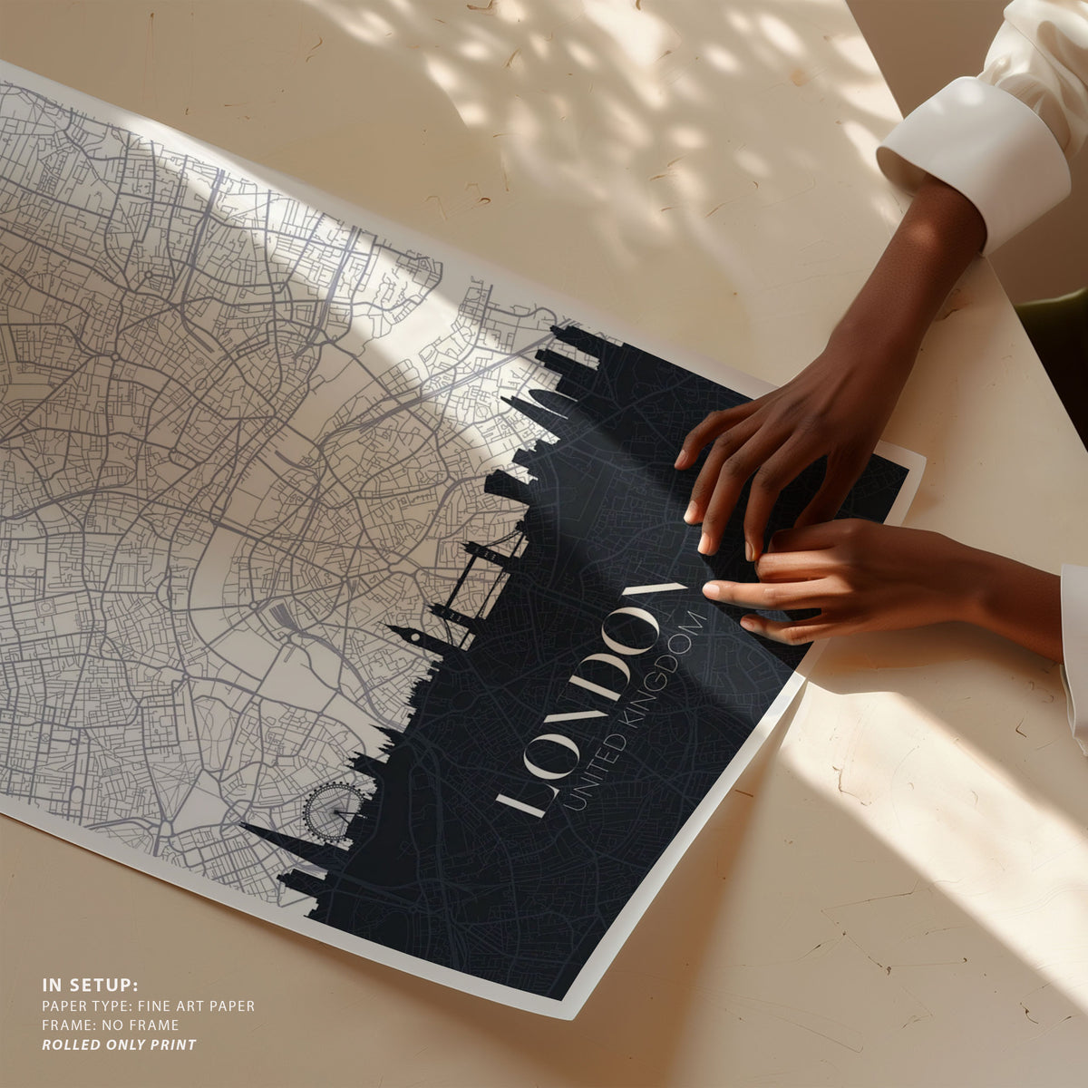 Skyline and City Map of London