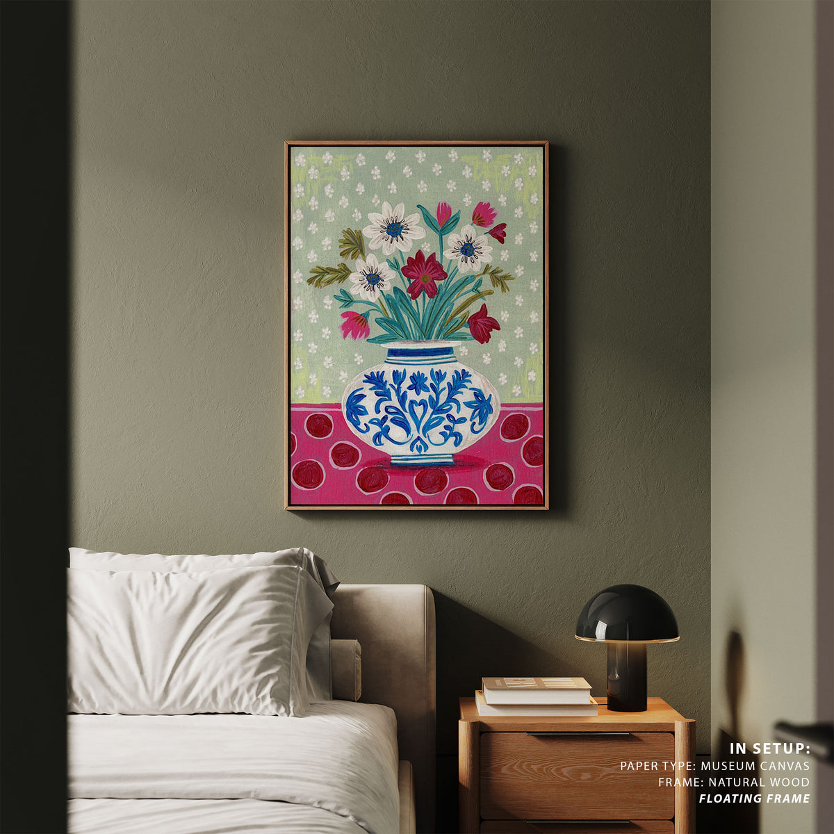 Still Life Vase with Wild Flowers Bouquet Bright colours